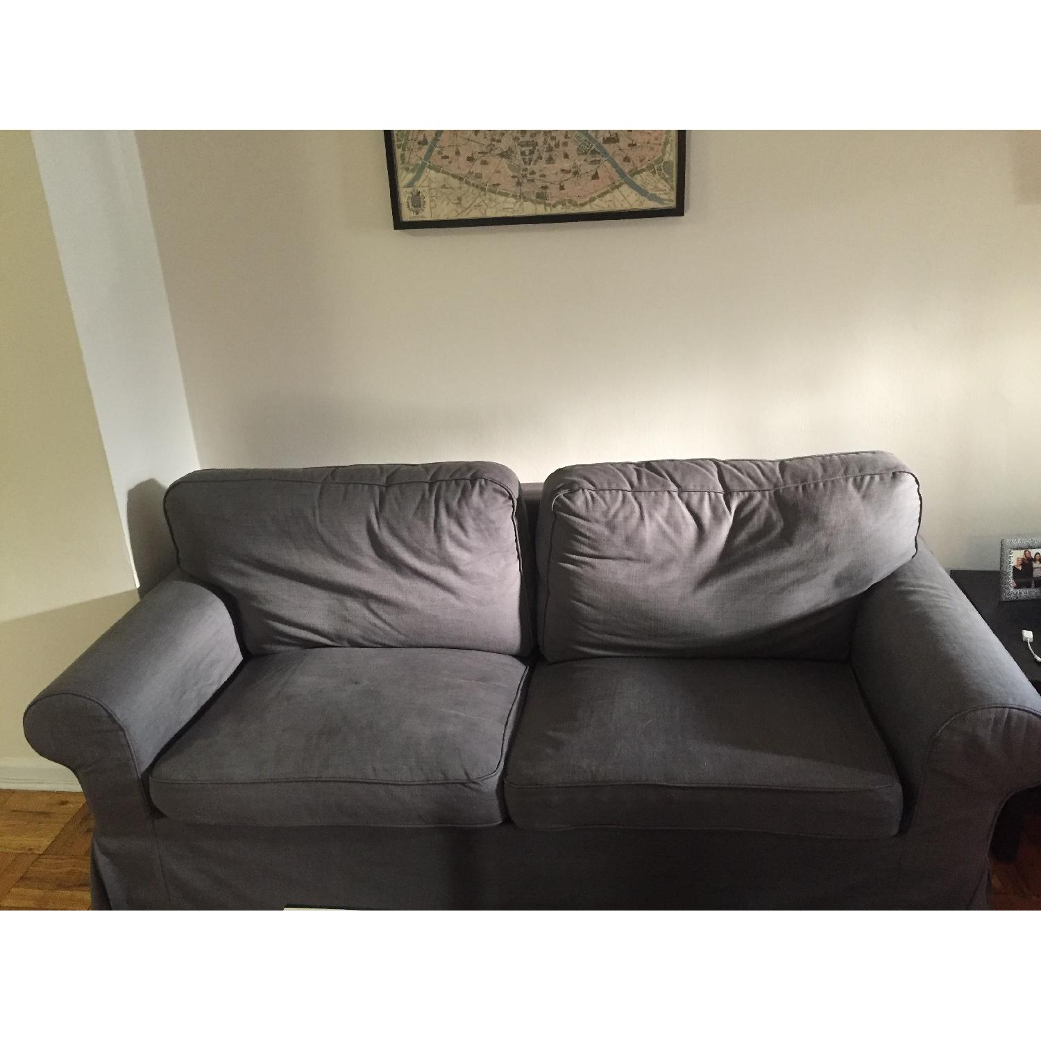Ikea Grey Sleeper Loveseat - image-5