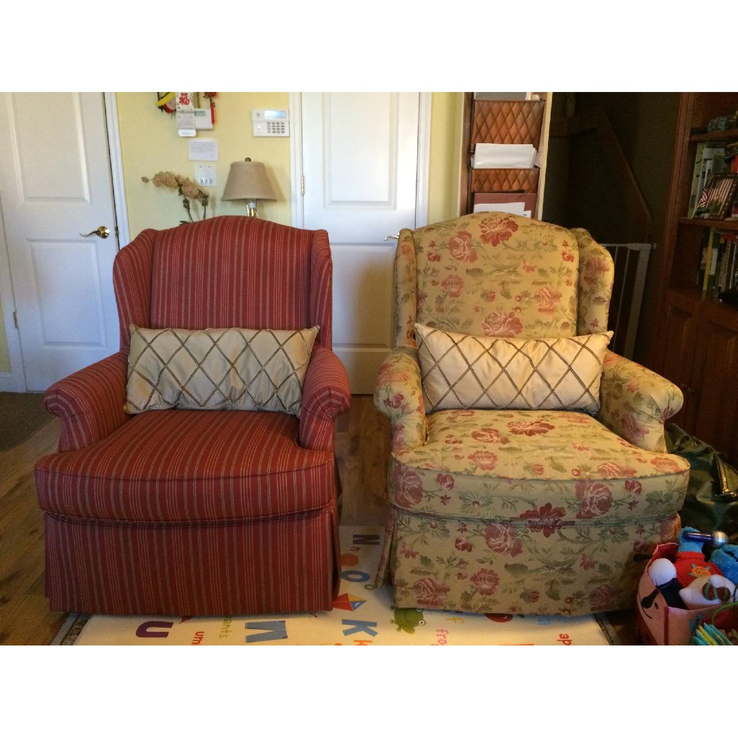 French Country Custom Upholstered Chairs - Pair - image-1
