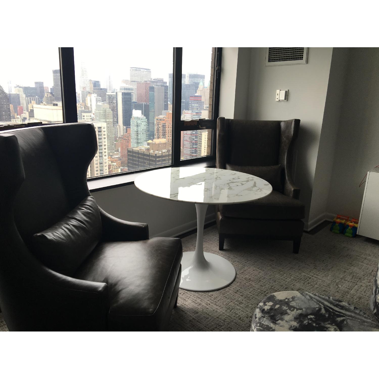 Bernhardt Interiors Pascal Wingback Leather Chairs - Pair - image-3