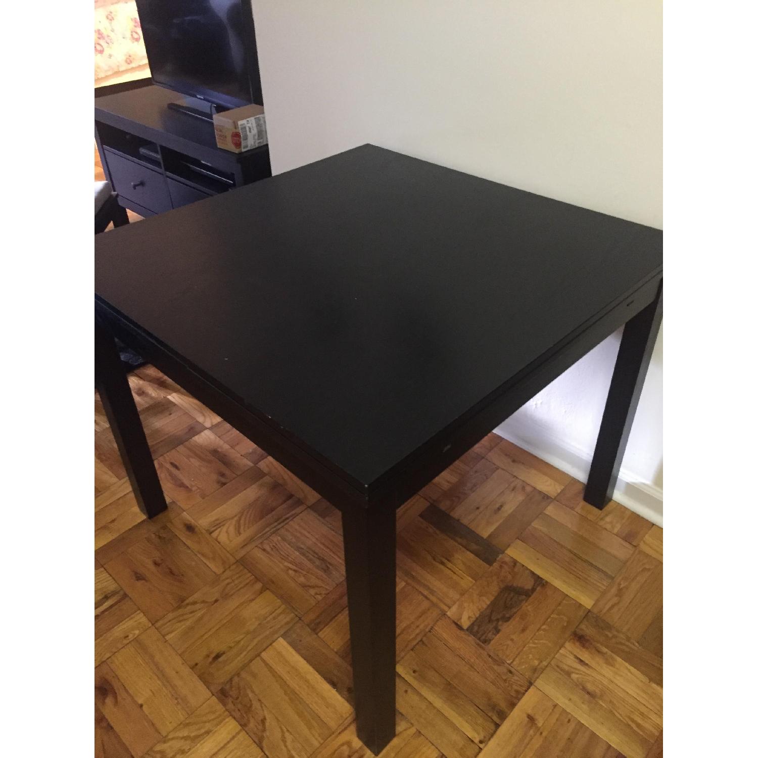 Ikea Black Square Dining Table w/ Extension Leaves - image-3