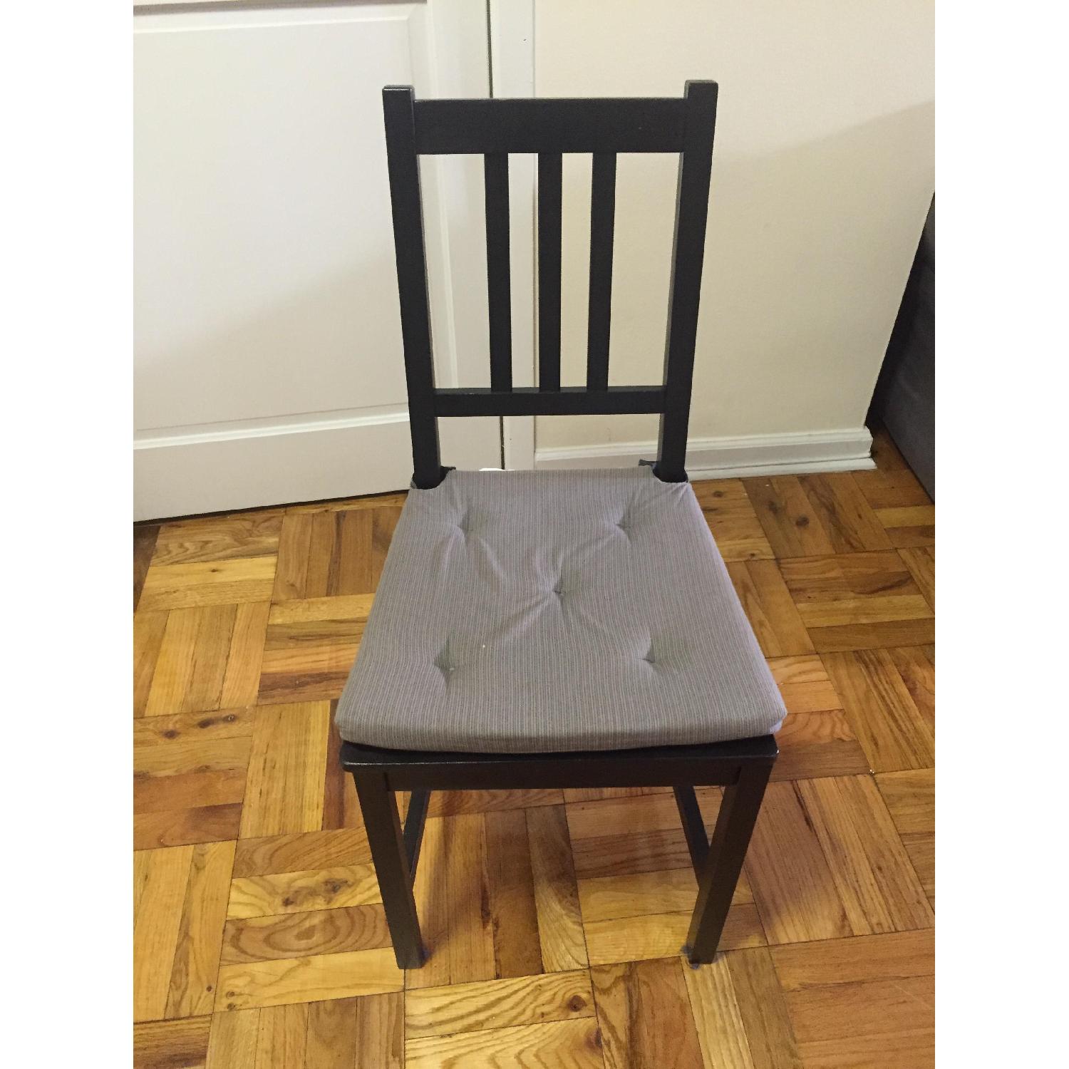 Black Wood Dining Chairs - Set of 4 - image-3