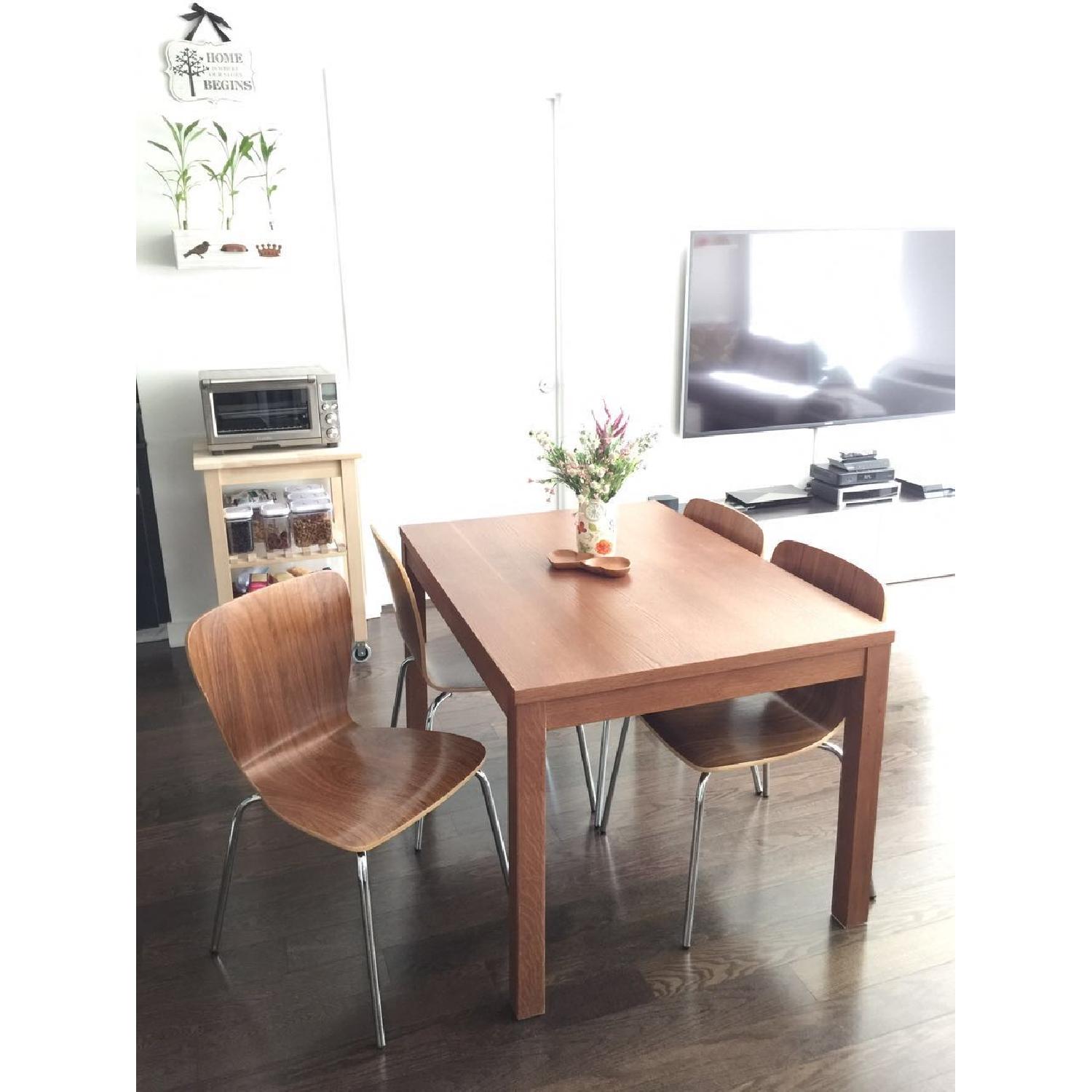 Crate & Barrel Felix 5 Piece Walnut Dining Set - image-1