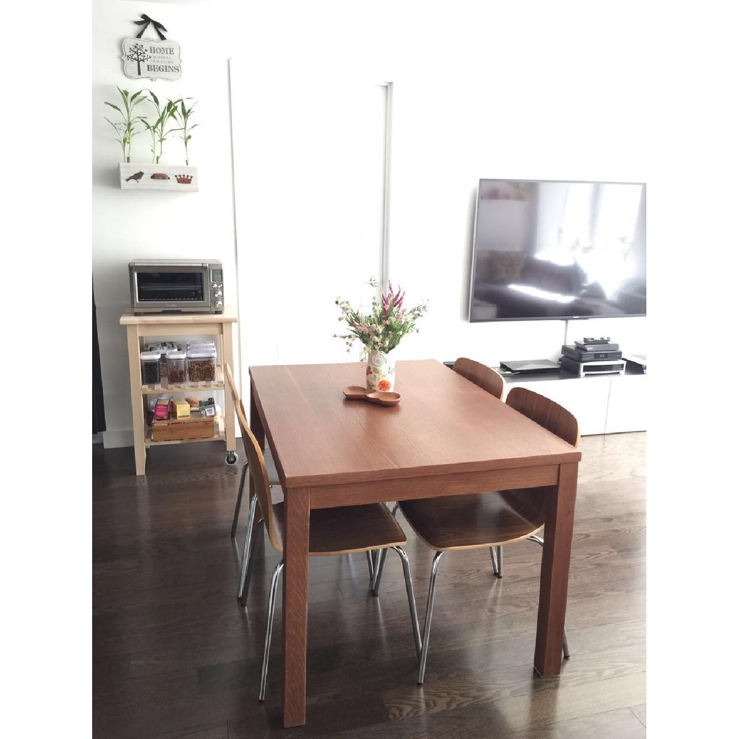 Crate & Barrel Felix 5 Piece Walnut Dining Set - image-2