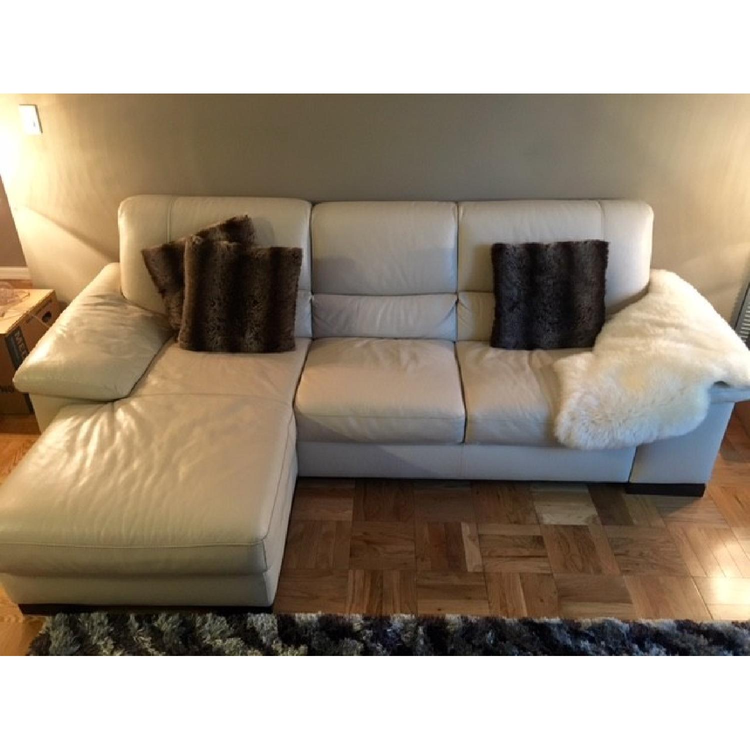 Macy's Home 2 Piece Leather Sectional - image-1