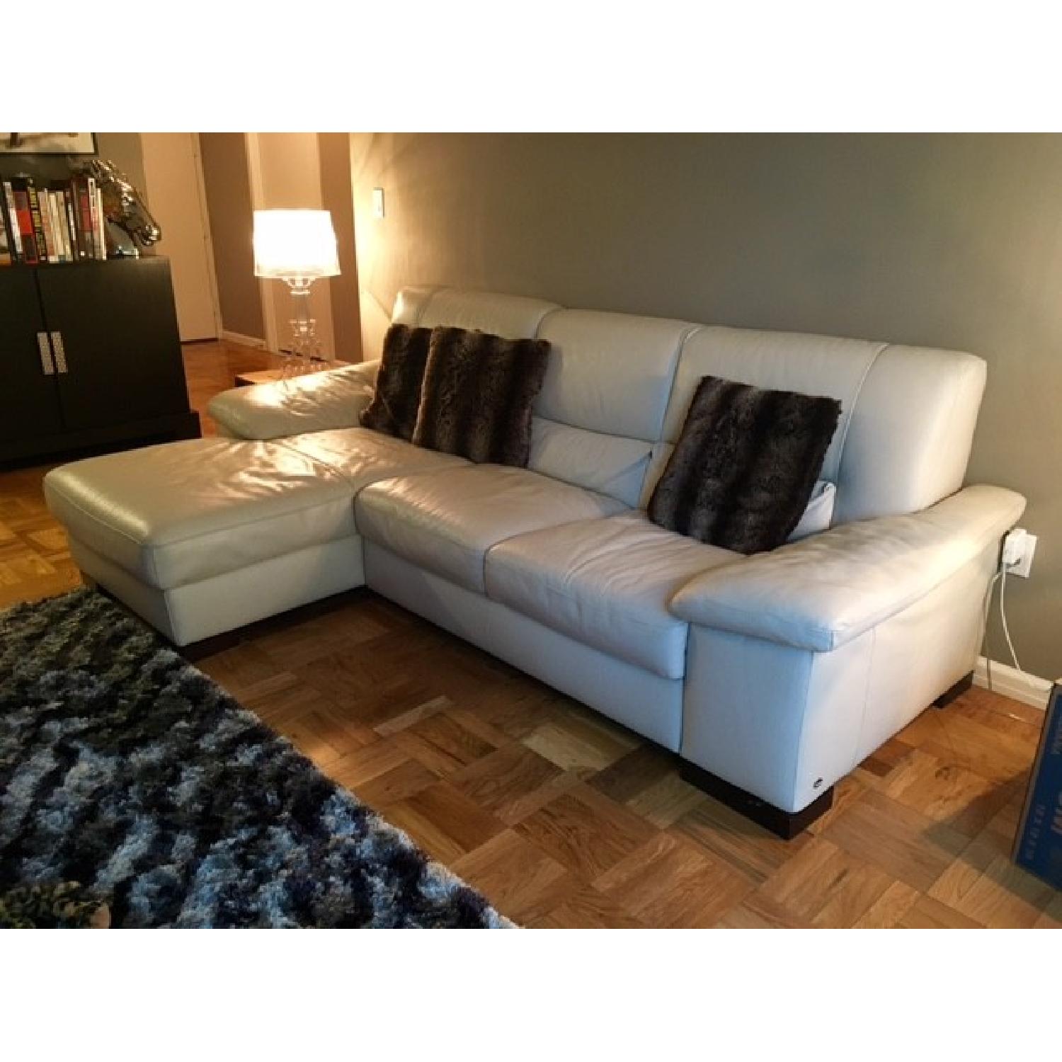Macy's Home 2 Piece Leather Sectional - image-2