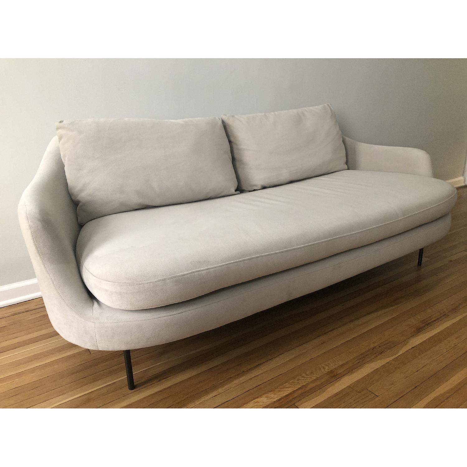 West Elm Esme Sofa in Stone Grey Suede - image-1
