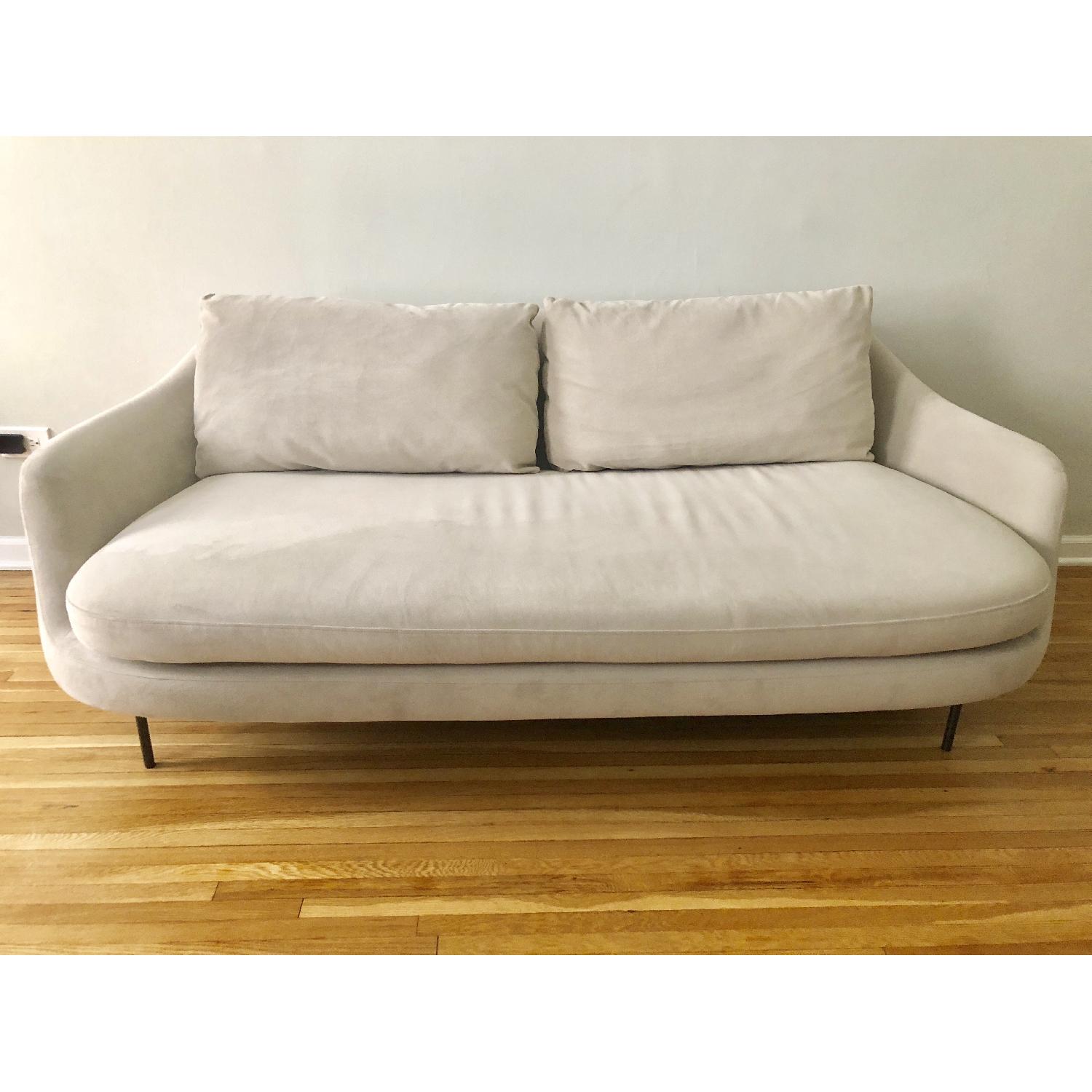 West Elm Esme Sofa in Stone Grey Suede - image-2