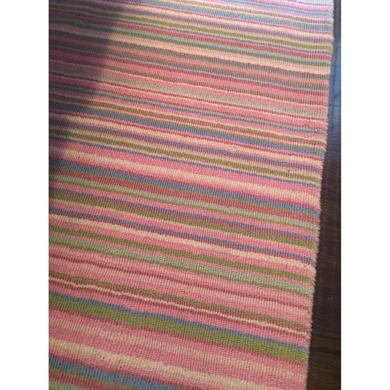 Land of Nod Pastel Striped Wool Rug - image-1