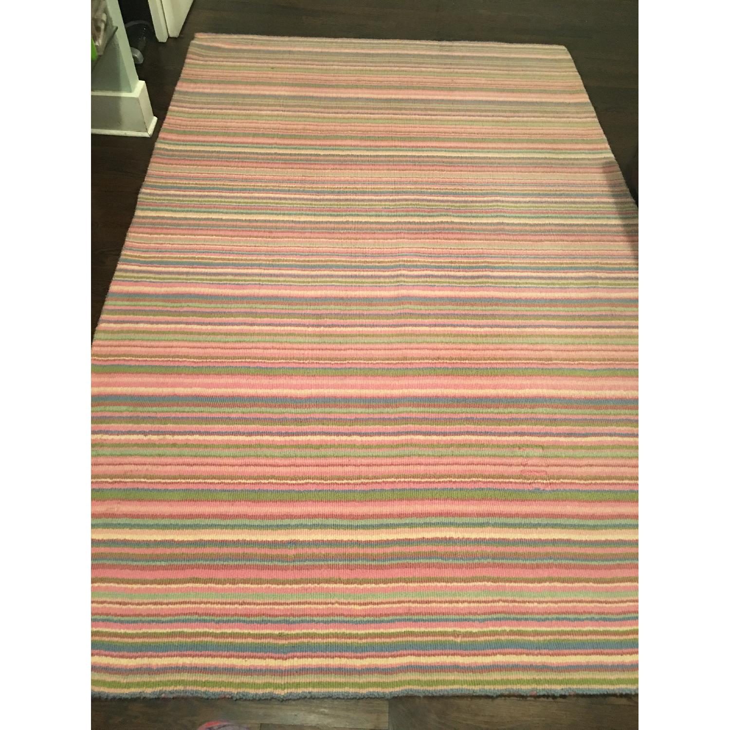 Land of Nod Pastel Striped Wool Rug - image-2