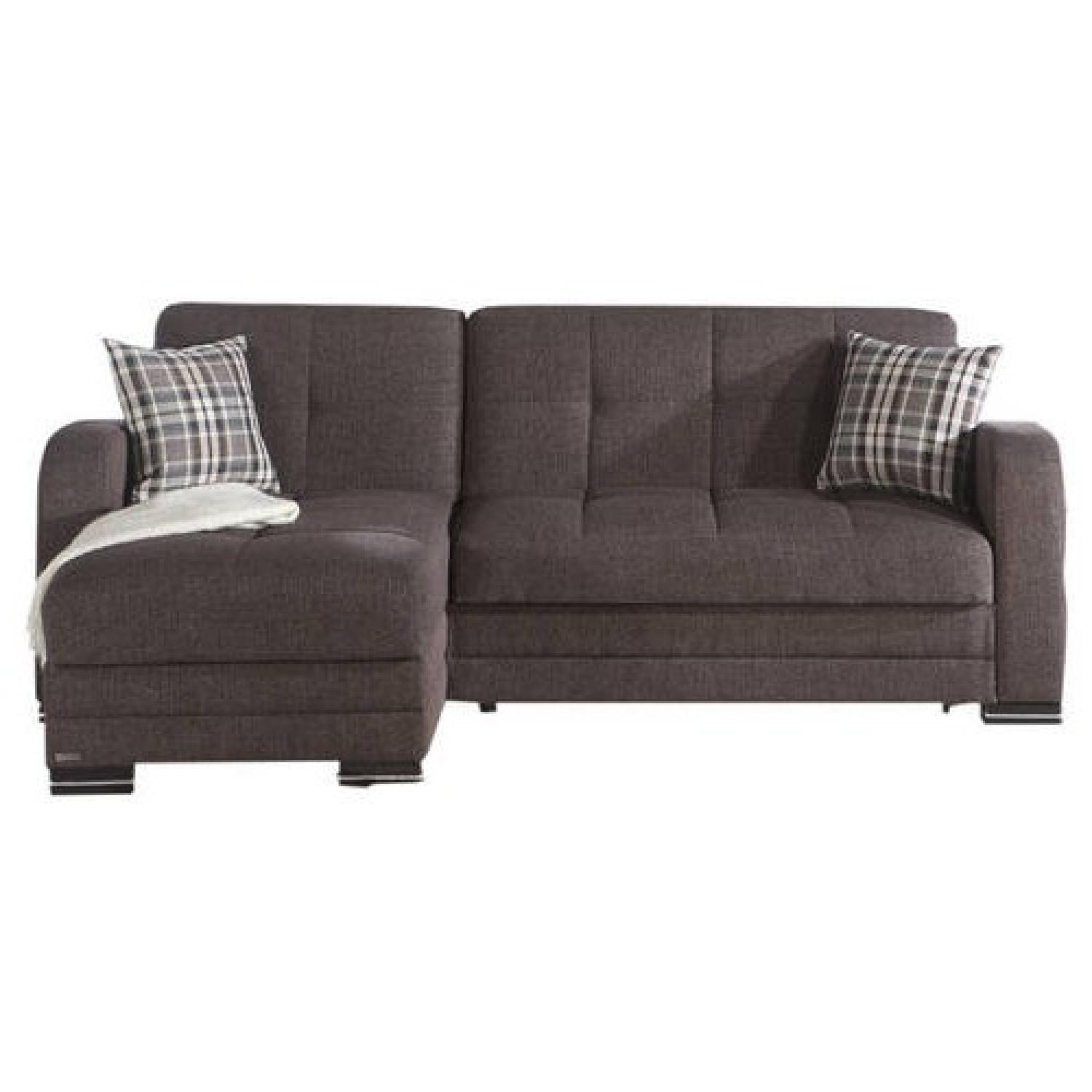 Istikbal Brown Sleeper Sectional Sofa w/ Storage AptDeco