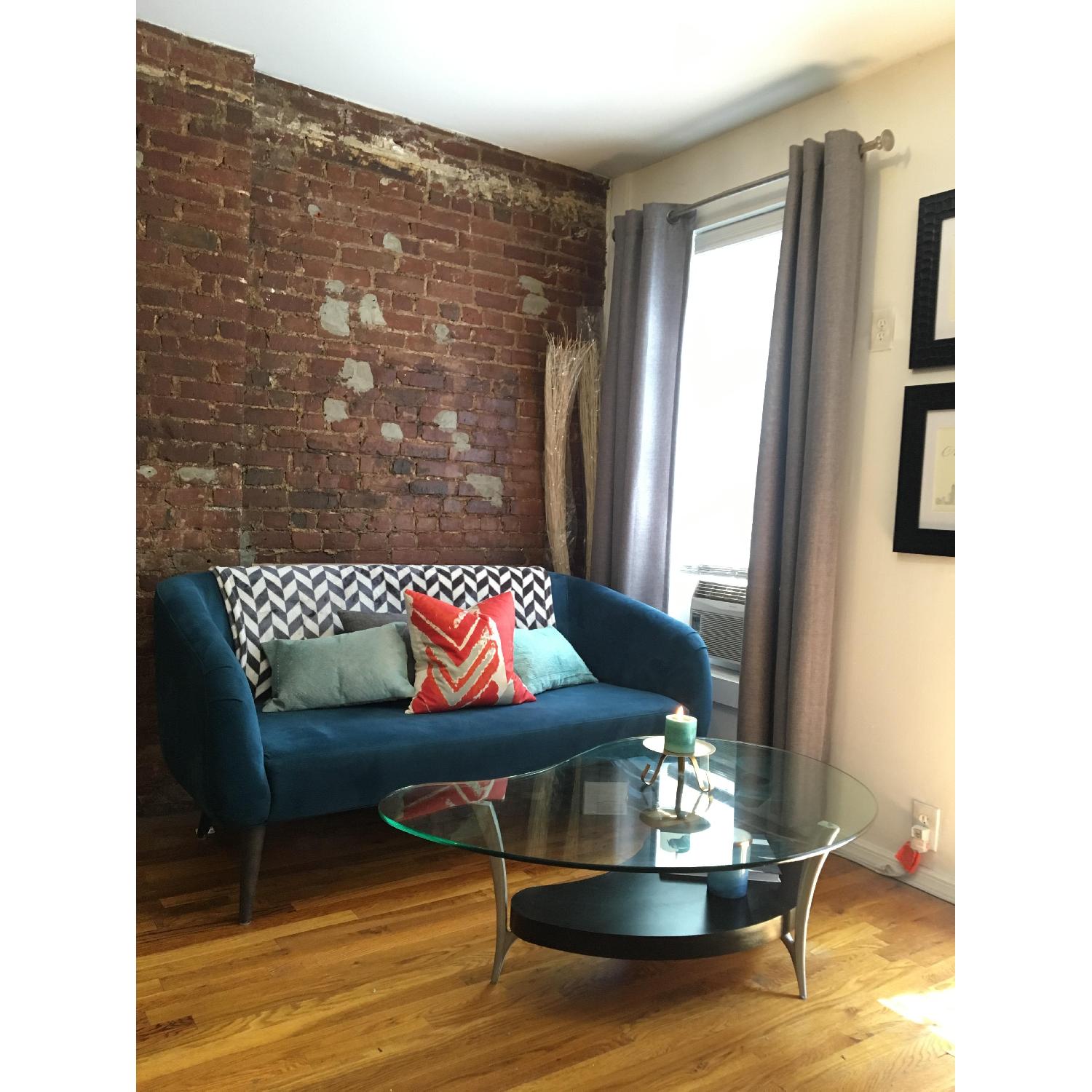 CB2 Pony Up Aqua Pillow - image-3