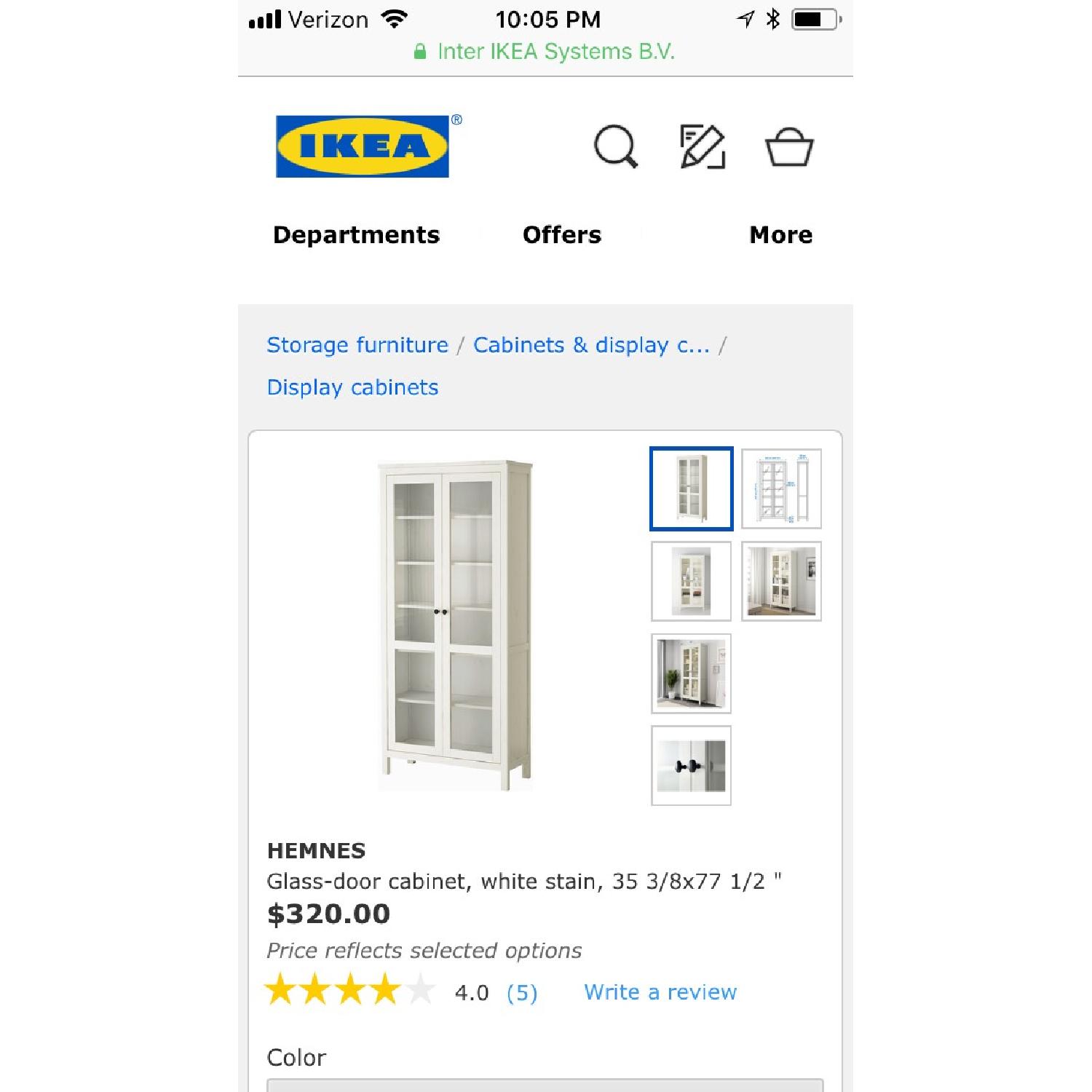 Ikea Hemnes Glass-Door Bookcase/Cabinet - image-2