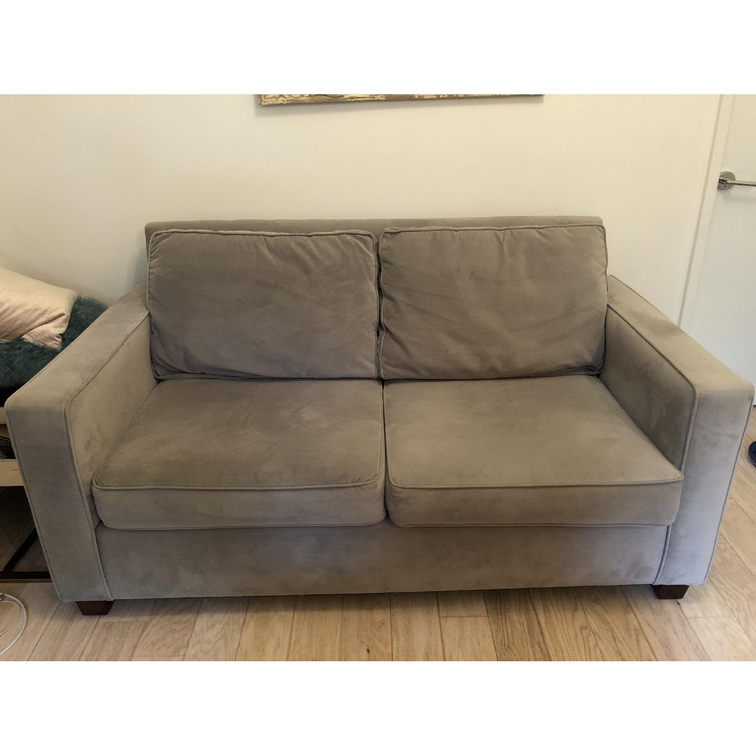 West Elm Henry Dove Grey Velvet Sofa - image-1