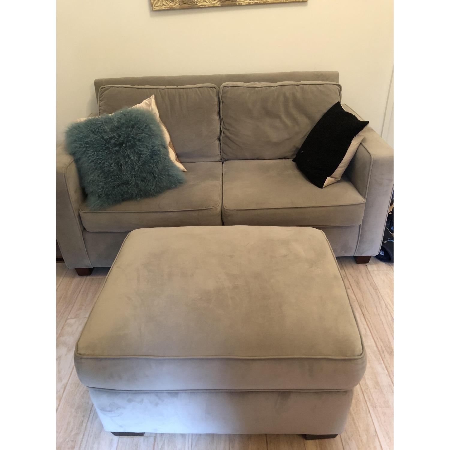 West Elm Henry Dove Grey Velvet Sofa - image-2