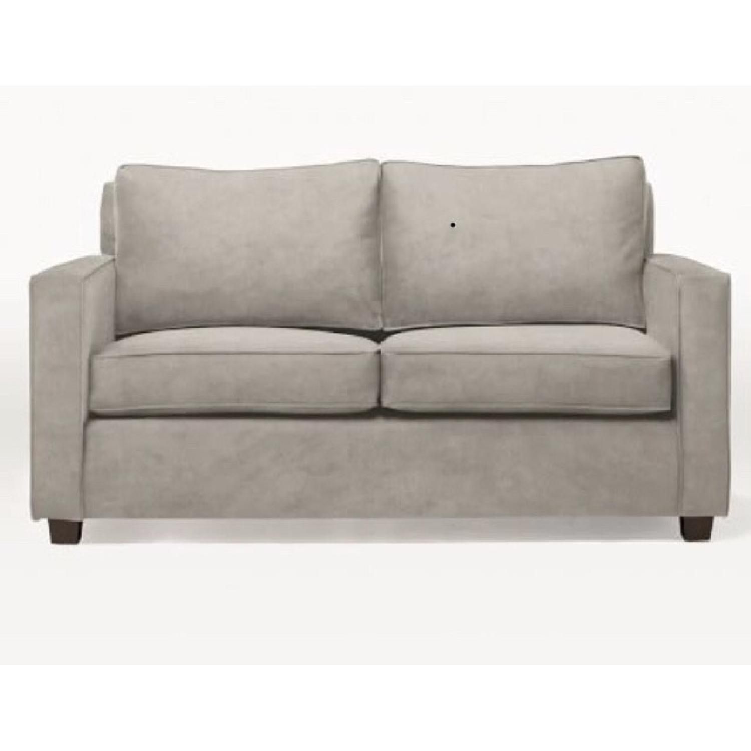 West Elm Henry Dove Grey Velvet Sofa - image-3