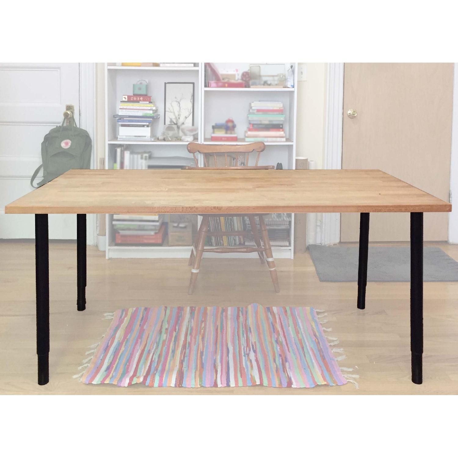 Ikea Natural Wood Table w/ Adjustable-Height Legs - image-3