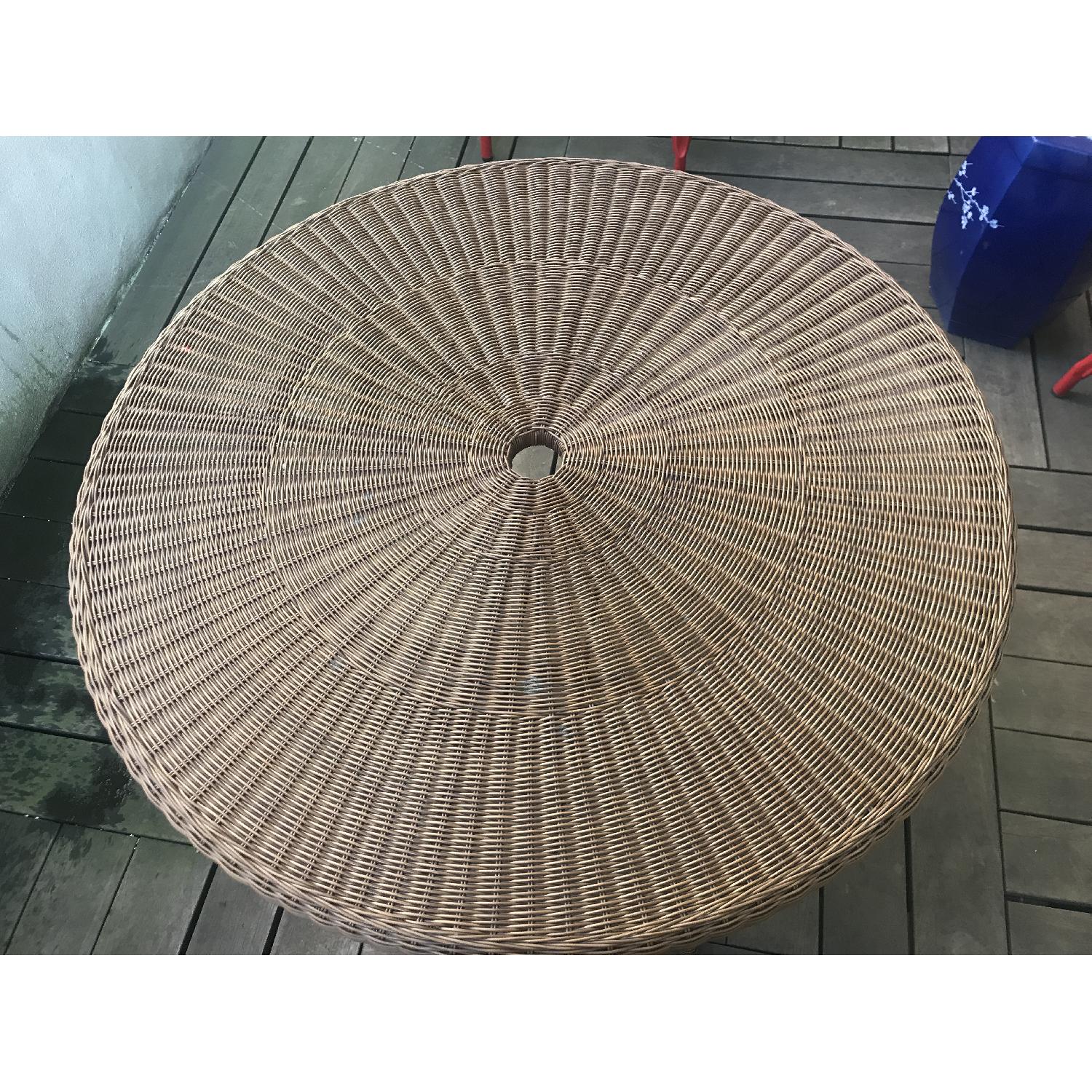 Crate & Barrel Outdoor Wicker Round Table - image-2