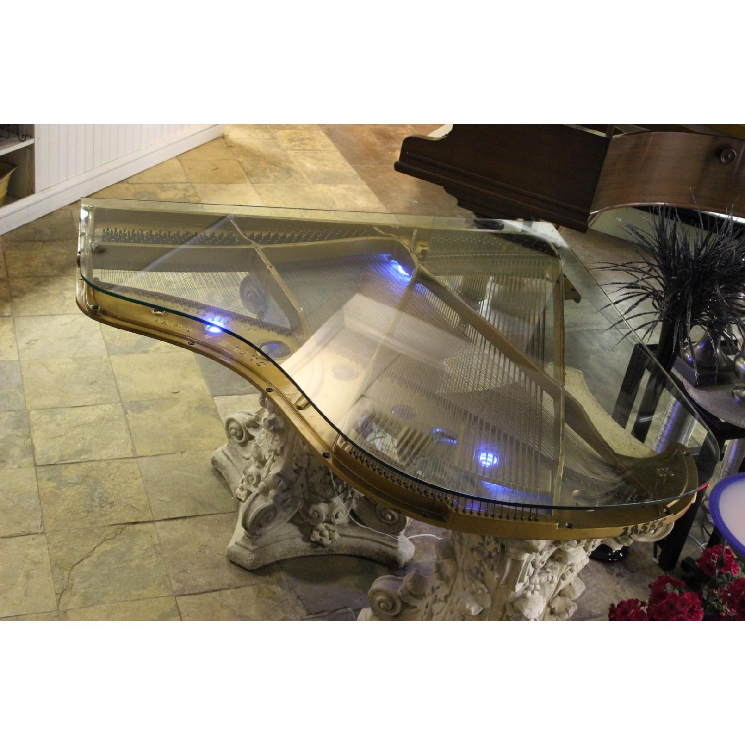 Antique Glass Piano Coffee Table - image-1
