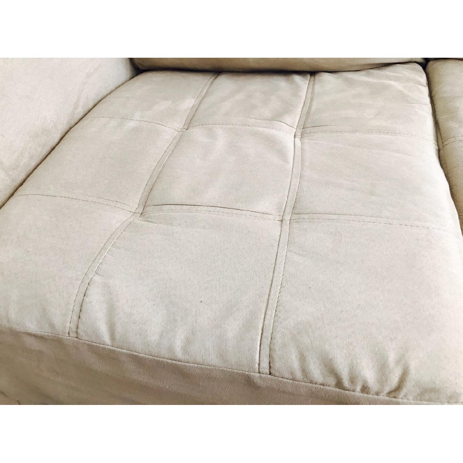 White Fabric 3 Seater Sofa - image-3