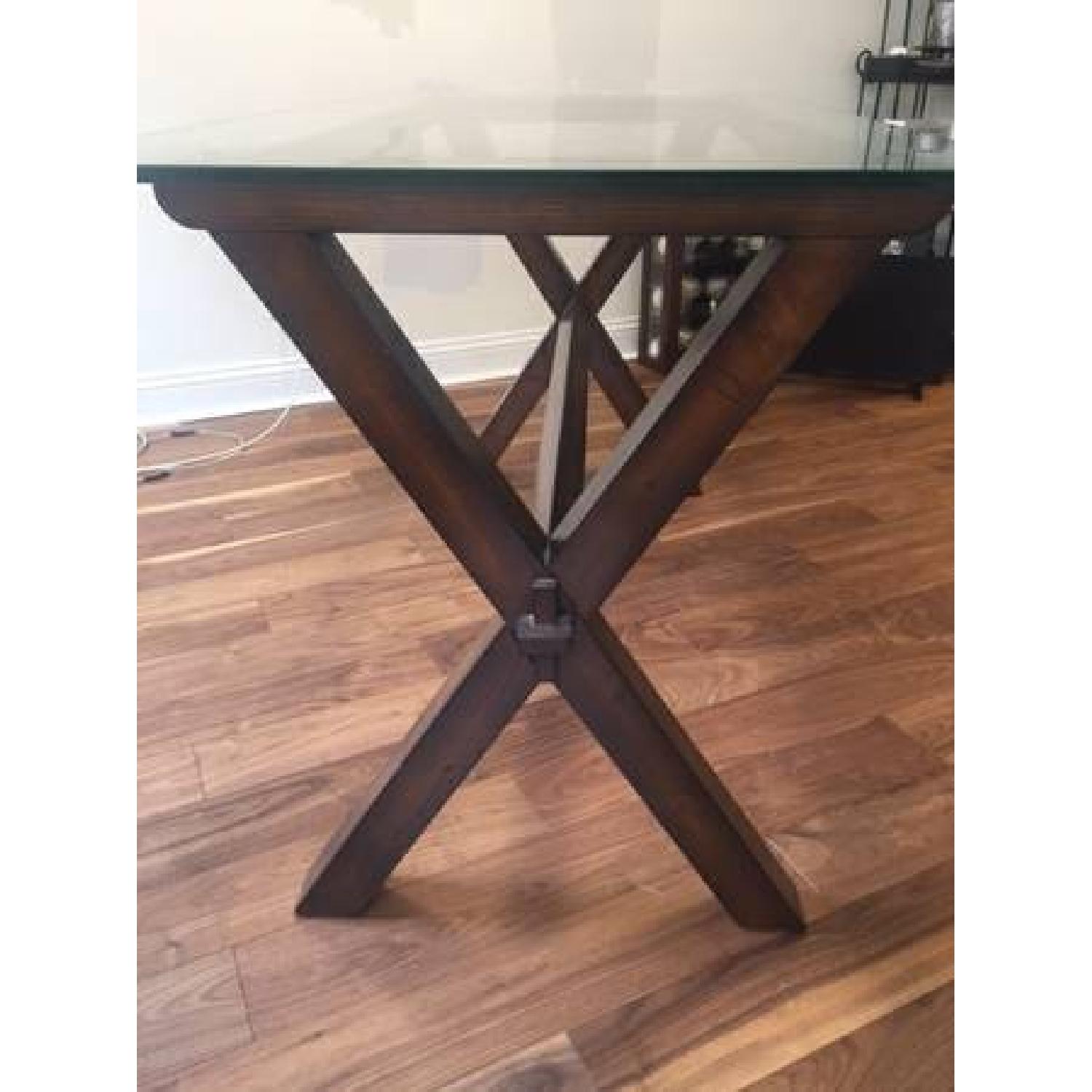 Pottery Barn Wood & Glass Ava Desk AptDeco