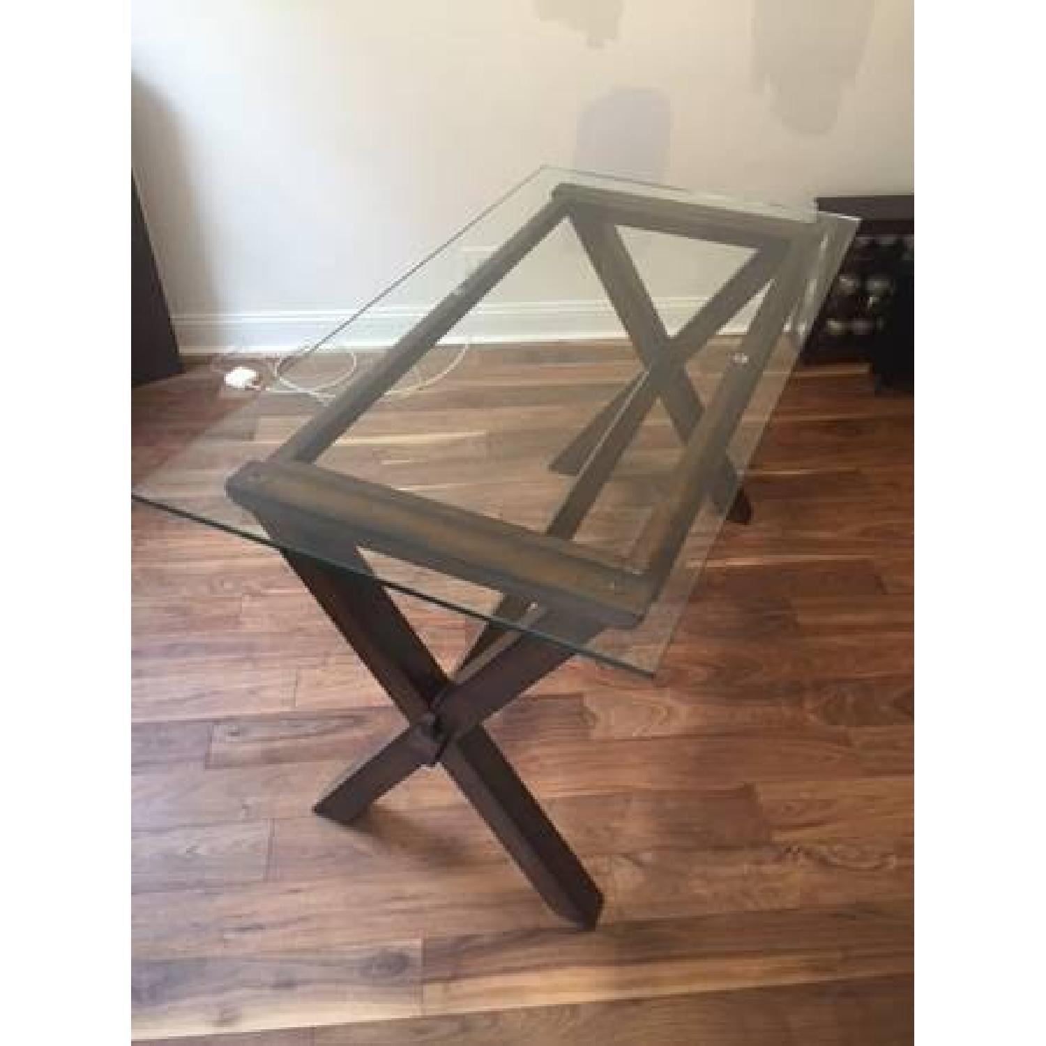 Pottery Barn Wood & Glass Ava Desk AptDeco