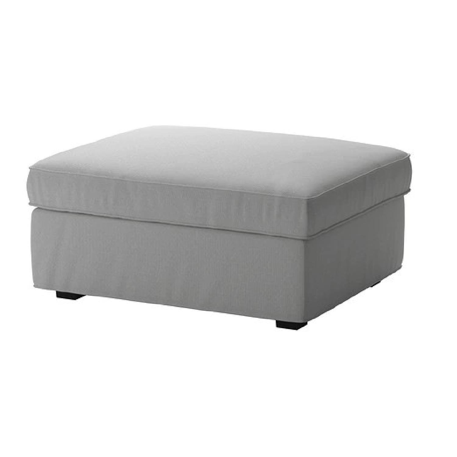 Ikea Kivil Light Grey Sectional Sofa & Storage Ottoman - image-5