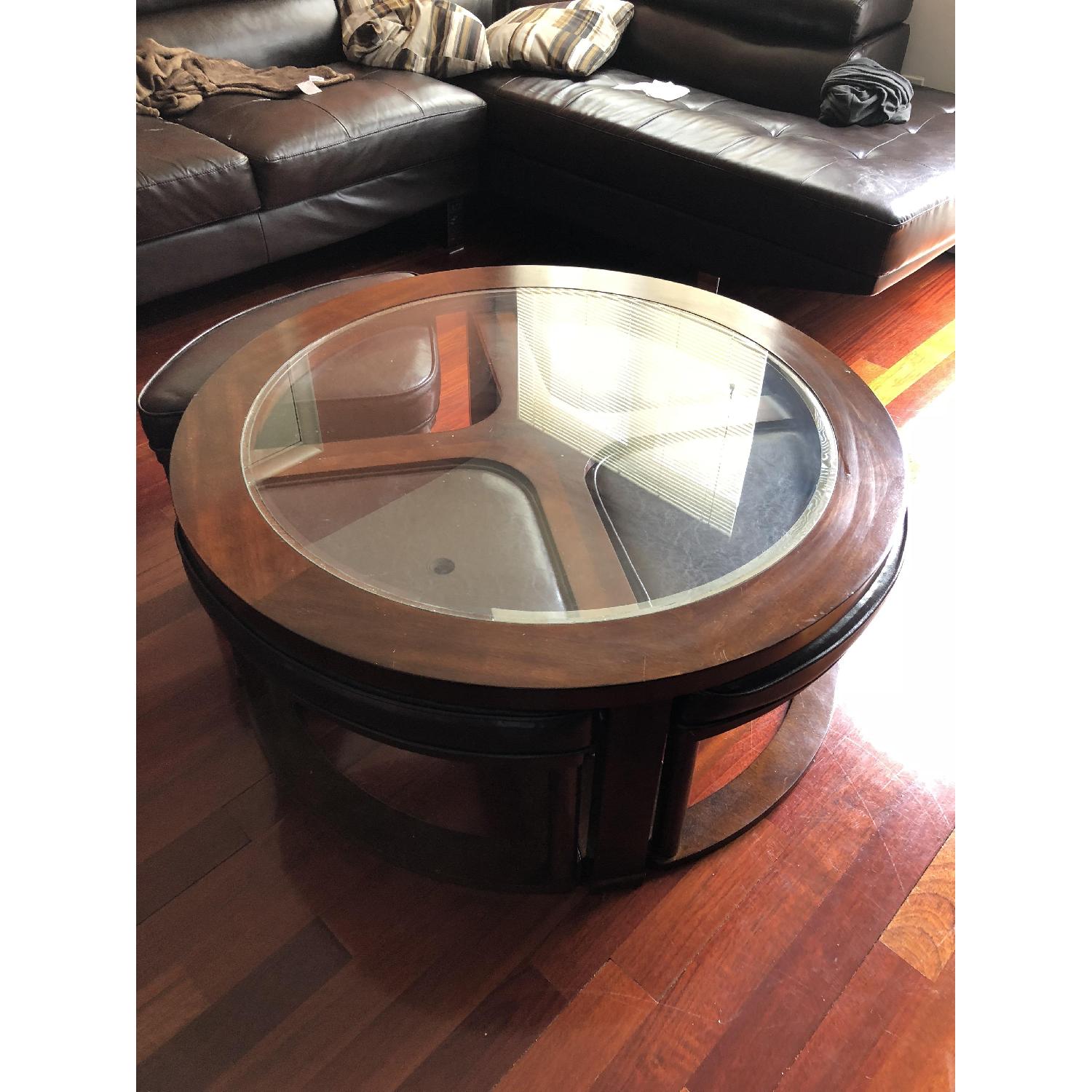 Ashley Marion Coffee Table w/ 4 Ottomans - image-2