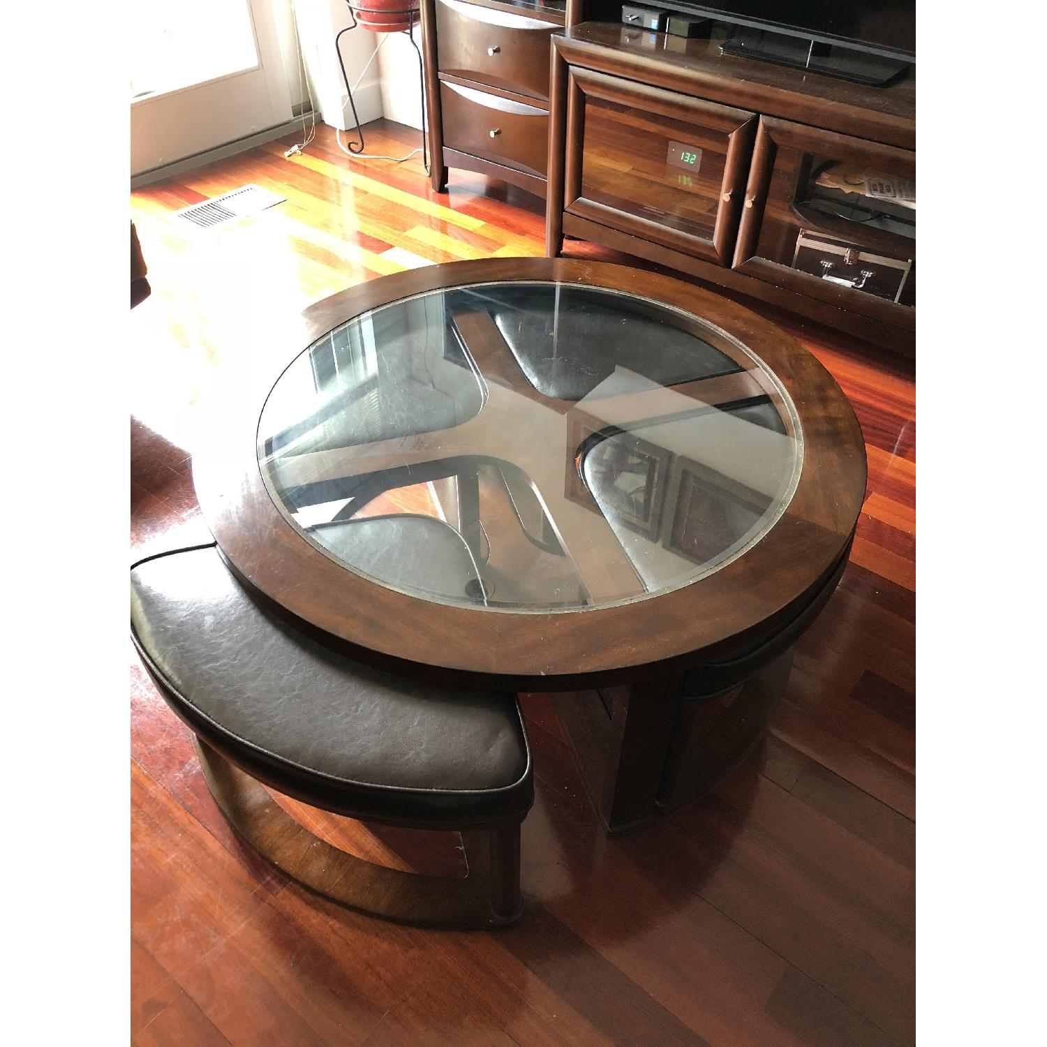 Ashley Marion Coffee Table w/ 4 Ottomans - image-3
