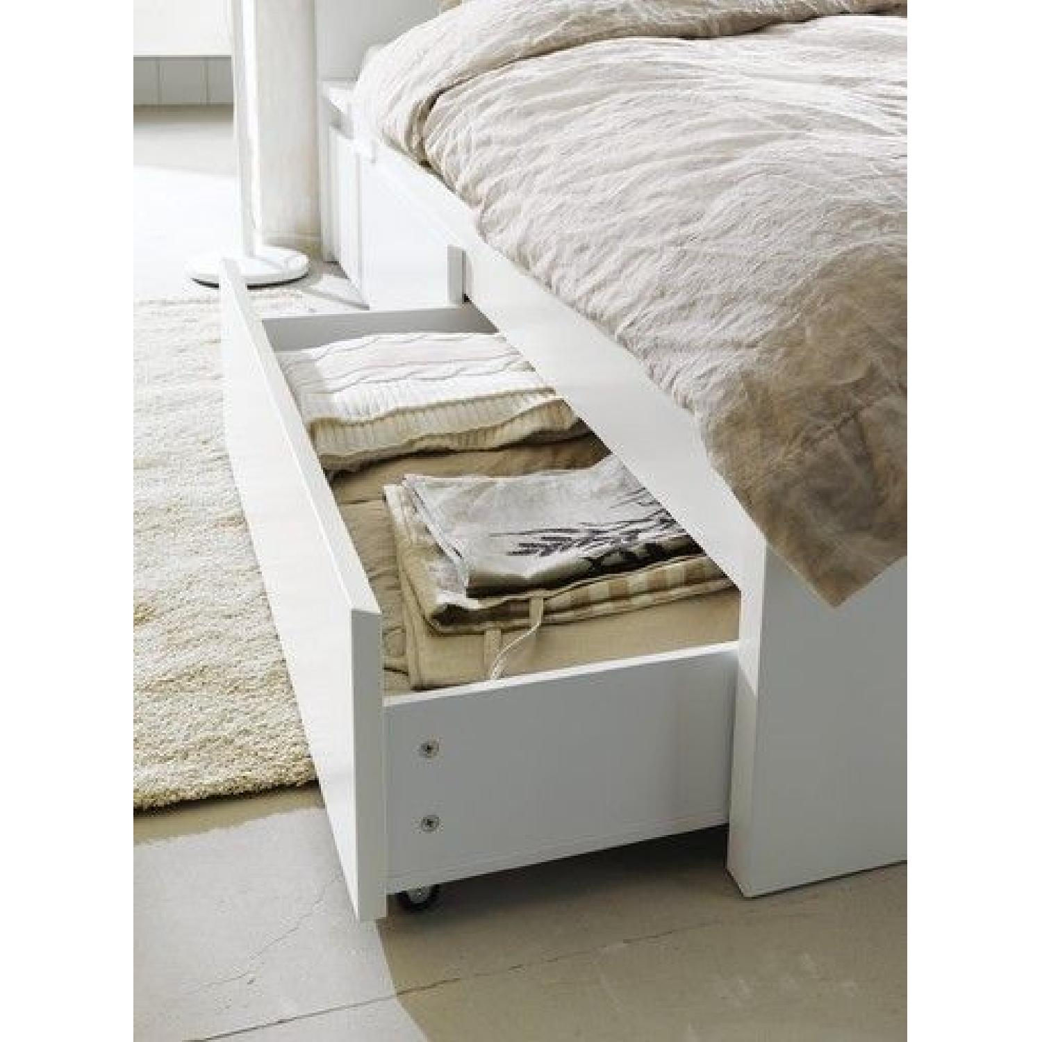 Ikea Malm White Bed Frame w/ Storage - image-3