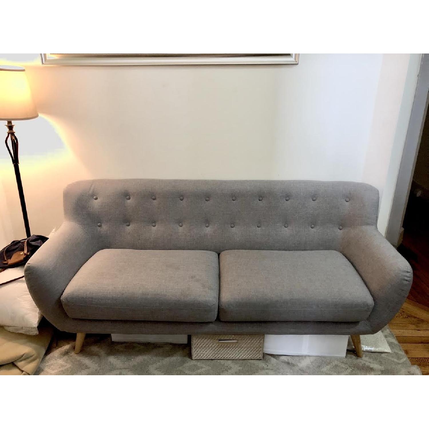 AllModern Langley Street Milland Mid-Century Dark Grey Sofa - image-1