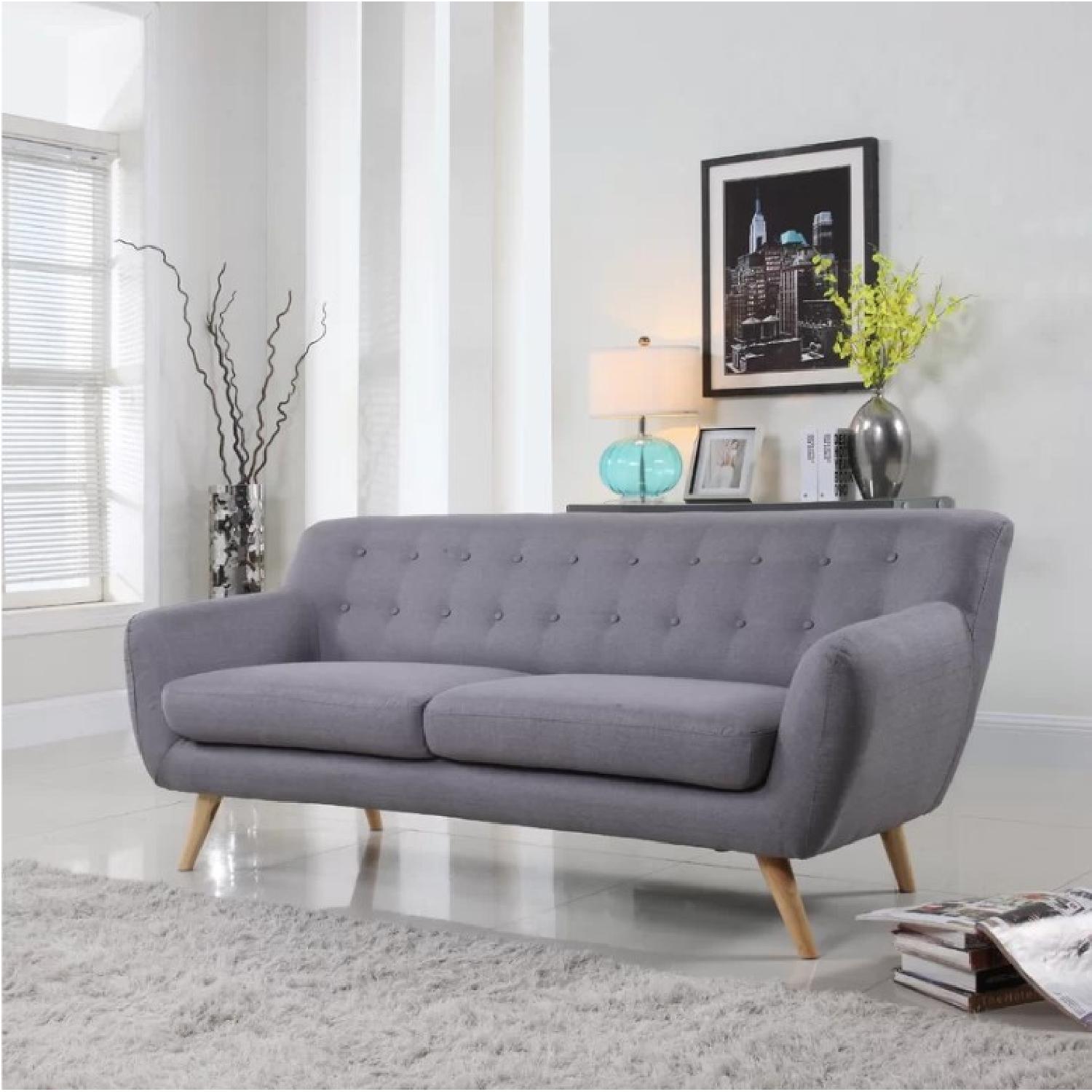 AllModern Langley Street Milland Mid-Century Dark Grey Sofa - image-3