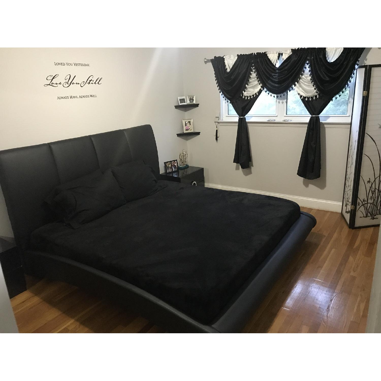 Faux Leather King Sized Bed Frame - image-1