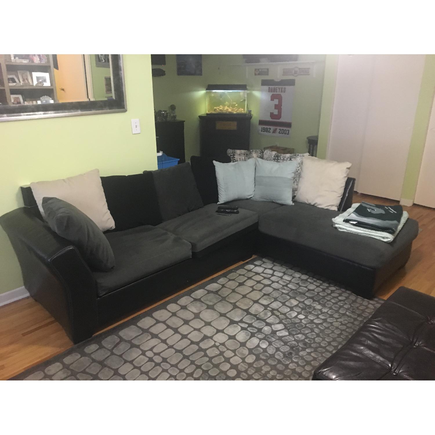 Gray & Black 2 Piece Sectional Sofa - image-2