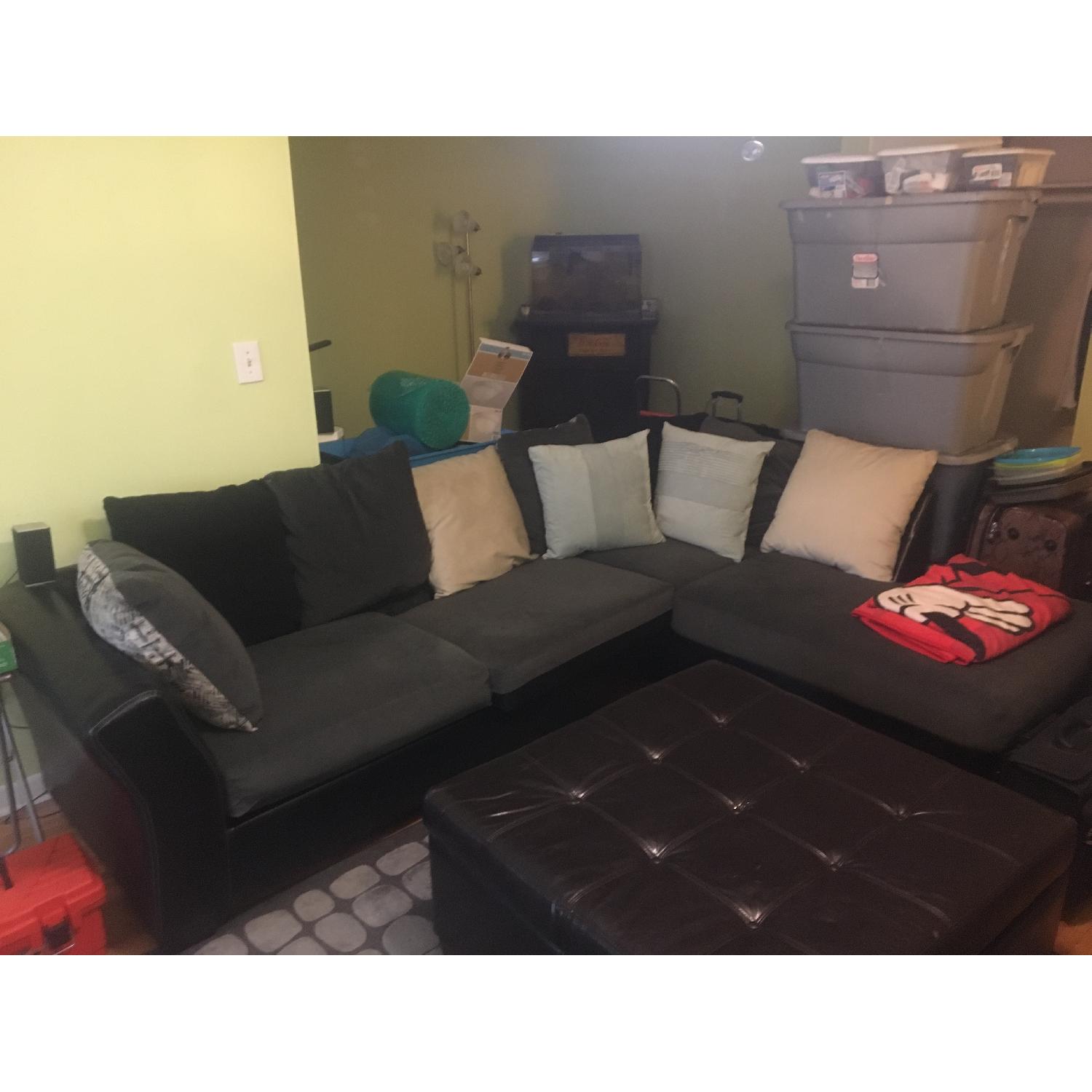Gray & Black 2 Piece Sectional Sofa - image-3