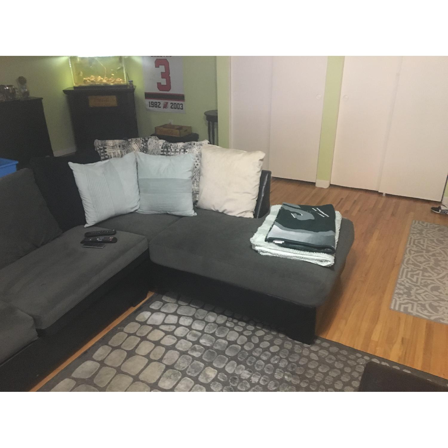 Gray & Black 2 Piece Sectional Sofa - image-4