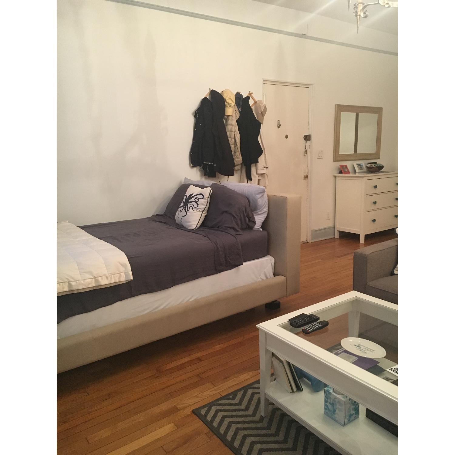 Crate & Barrel Tate Upholstered Bed - image-1