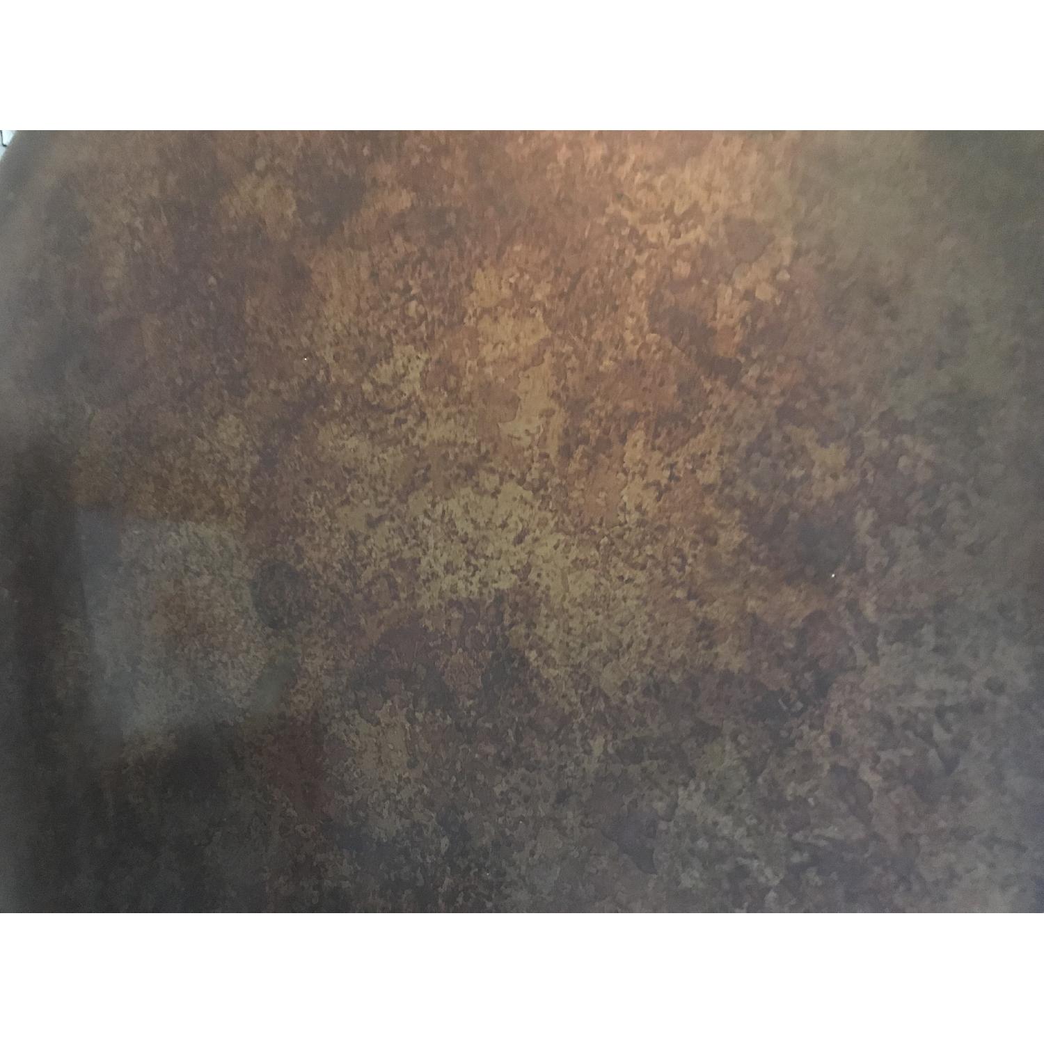 Crate & Barrel Copper Top Table w/ 4 Orange Lacquer Chairs - image-3