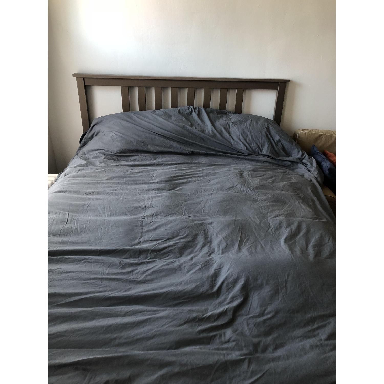 Ikea Hemnes Gray Brown Queen Bed Frame AptDeco