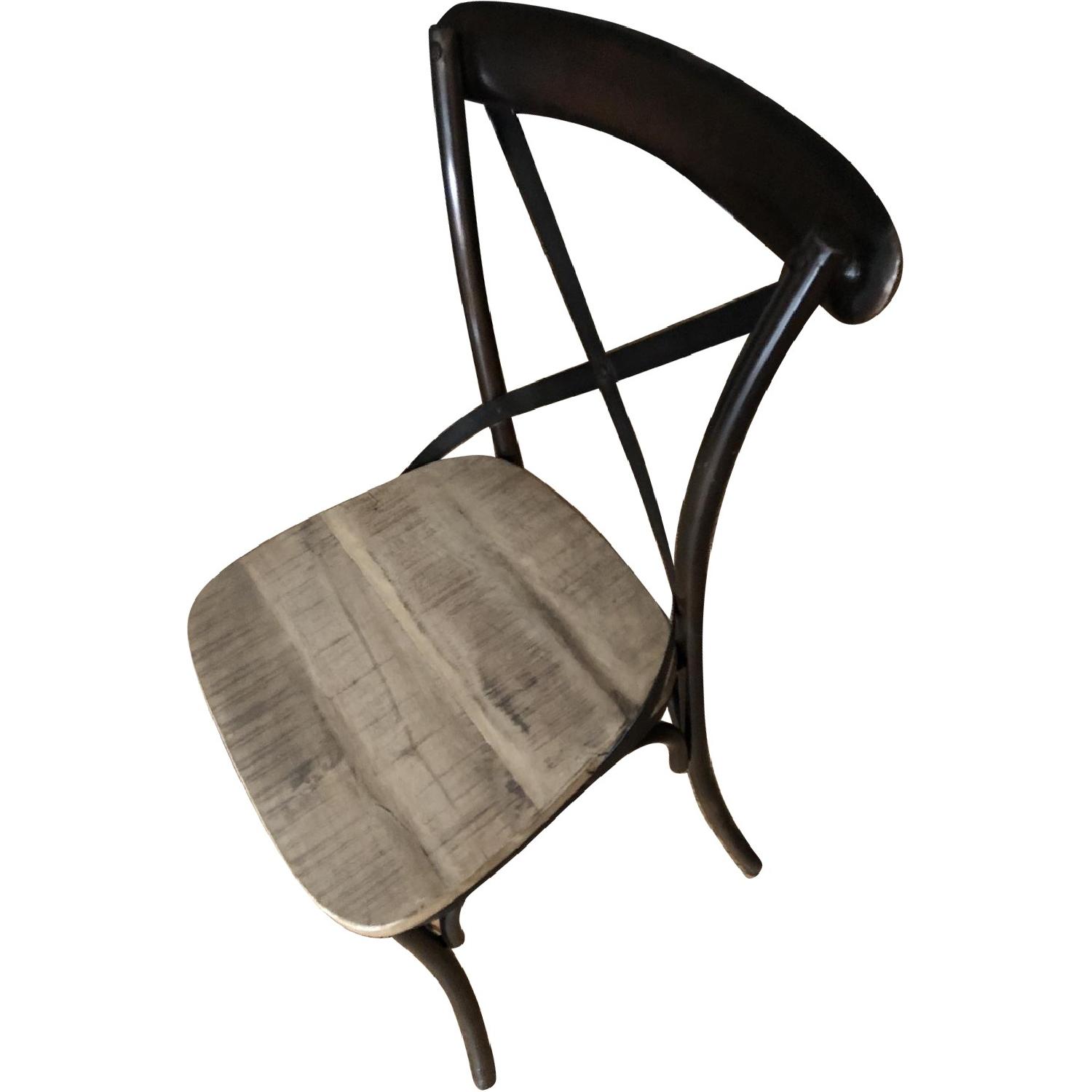 Rustic Iron & Mango Wood Dining Chairs AptDeco