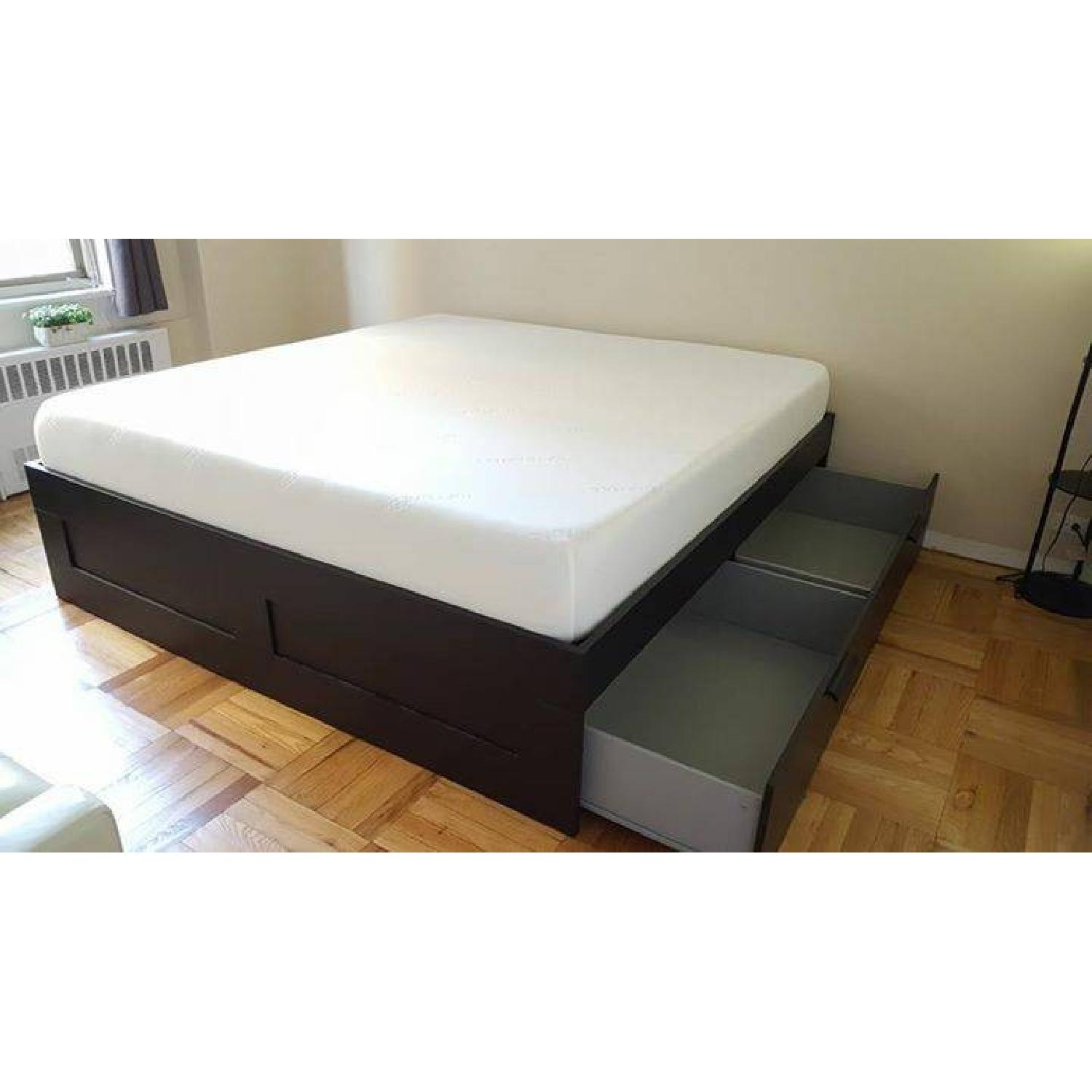 Ikea Brimnes King Storage Bed Frame AptDeco