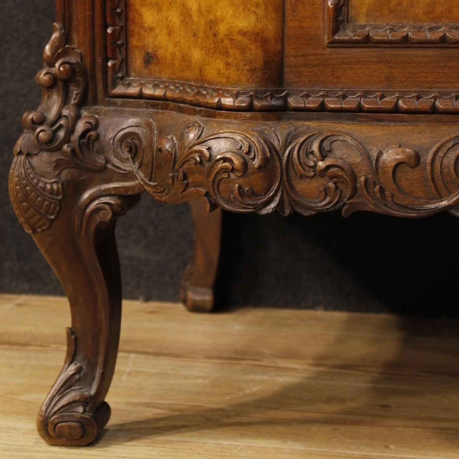 Italian Wood Dresser w/ Mirror & Marble Top - image-1