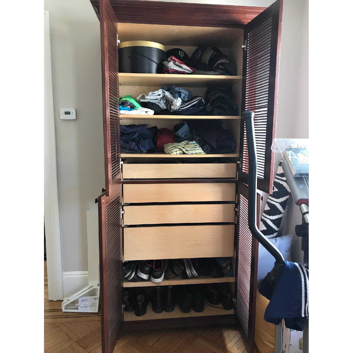 Custom Armoire w/ Louvered Doors AptDeco