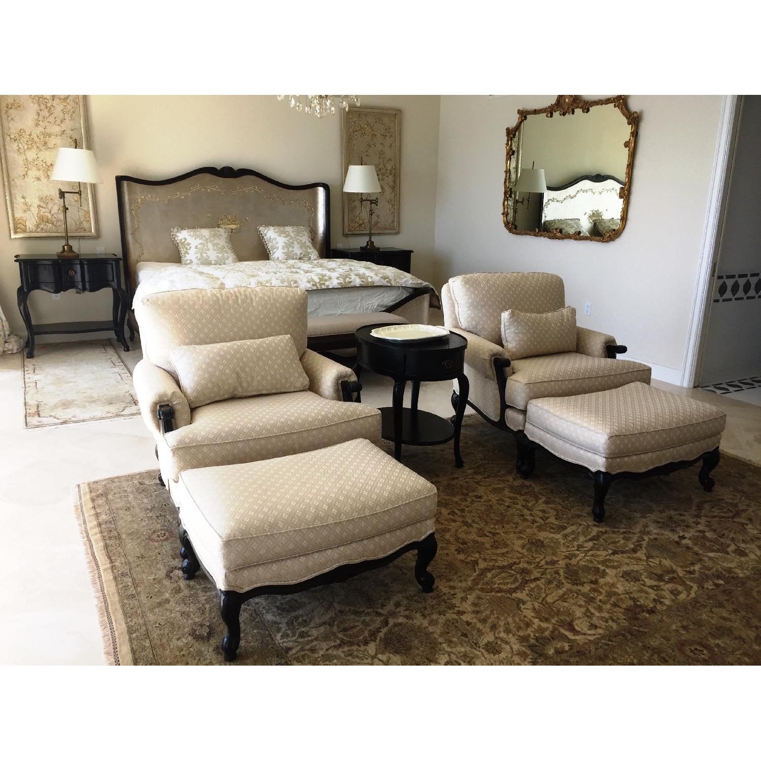 Thomasville Armchairs w/ Ottomans - image-2