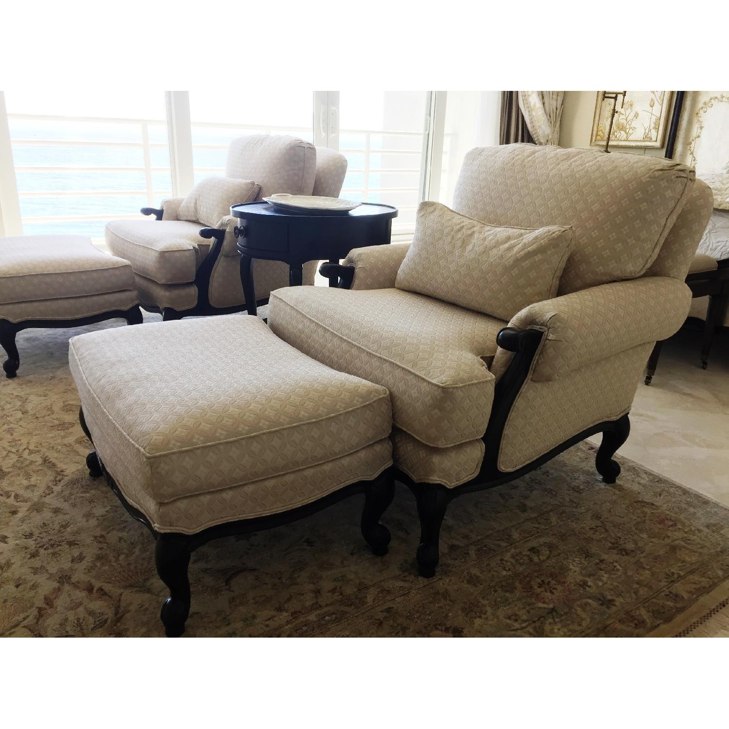 Thomasville Armchairs w/ Ottomans - image-5