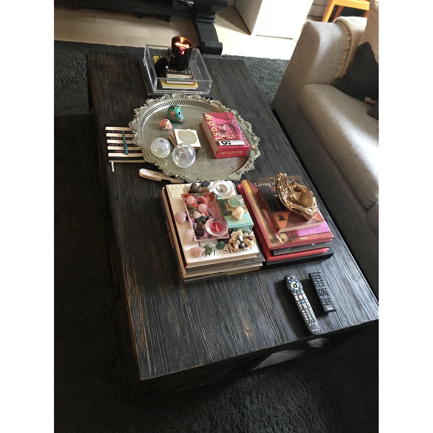 Custom Oversized Dark Stain Coffee Table - image-1