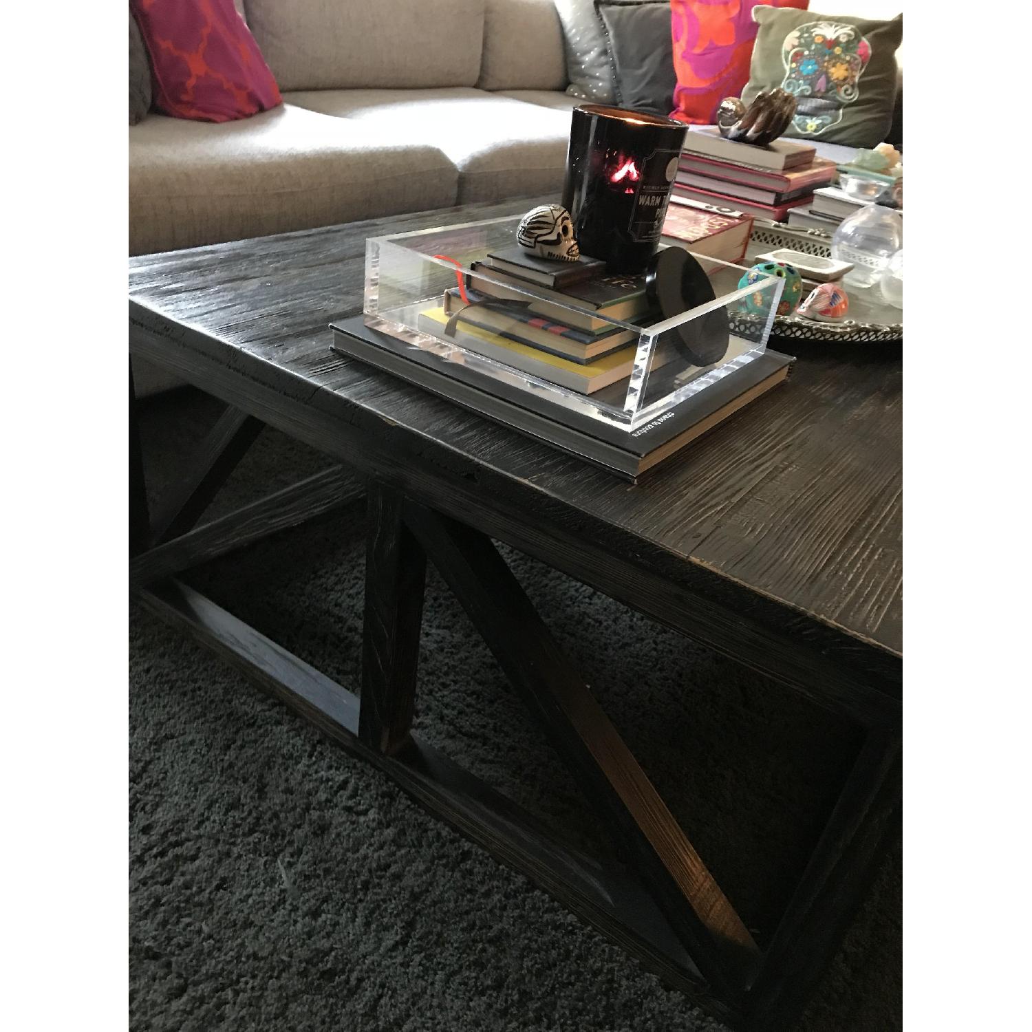 Custom Oversized Dark Stain Coffee Table AptDeco