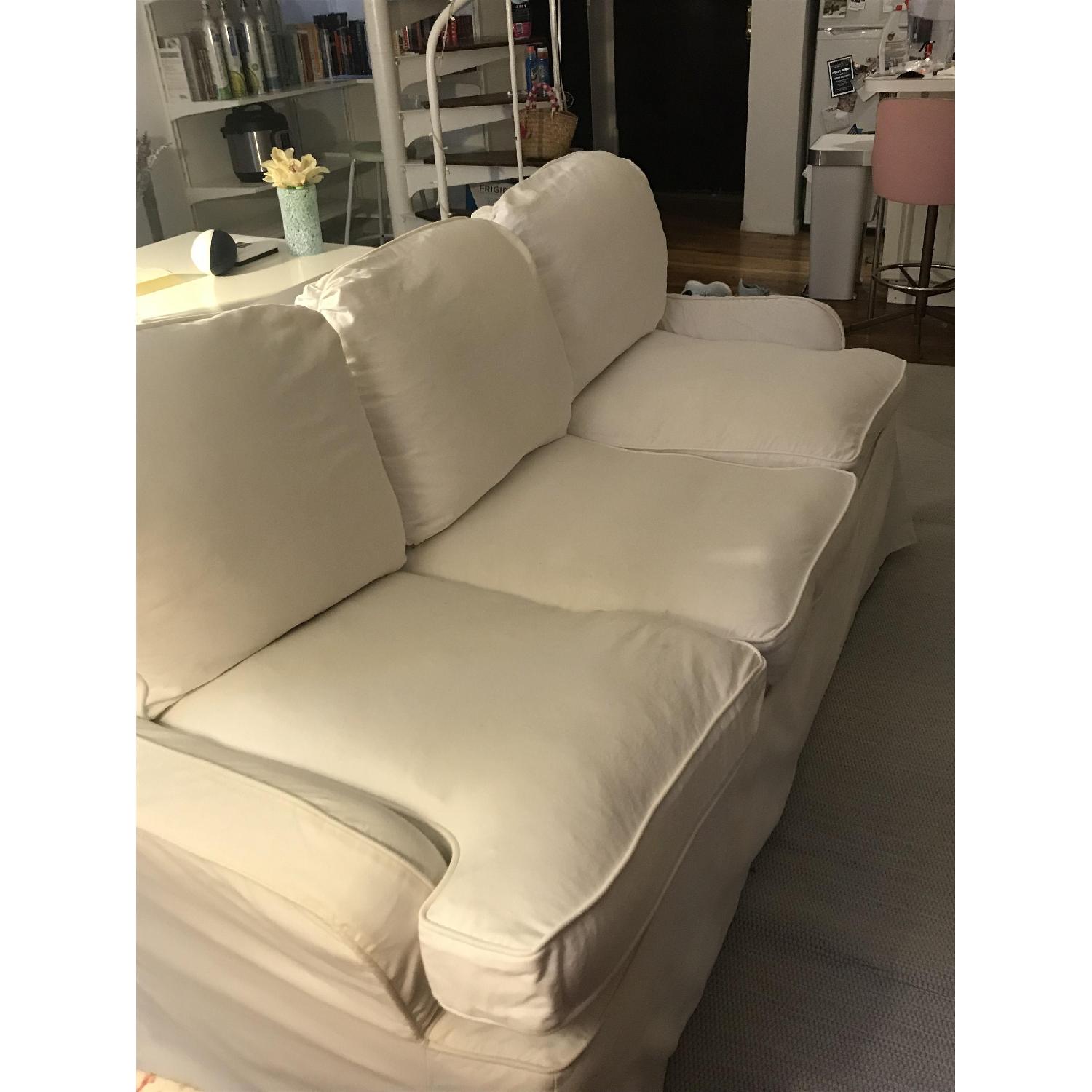 Custom 3 Seater Sofa w/ Feather Down Cushions AptDeco