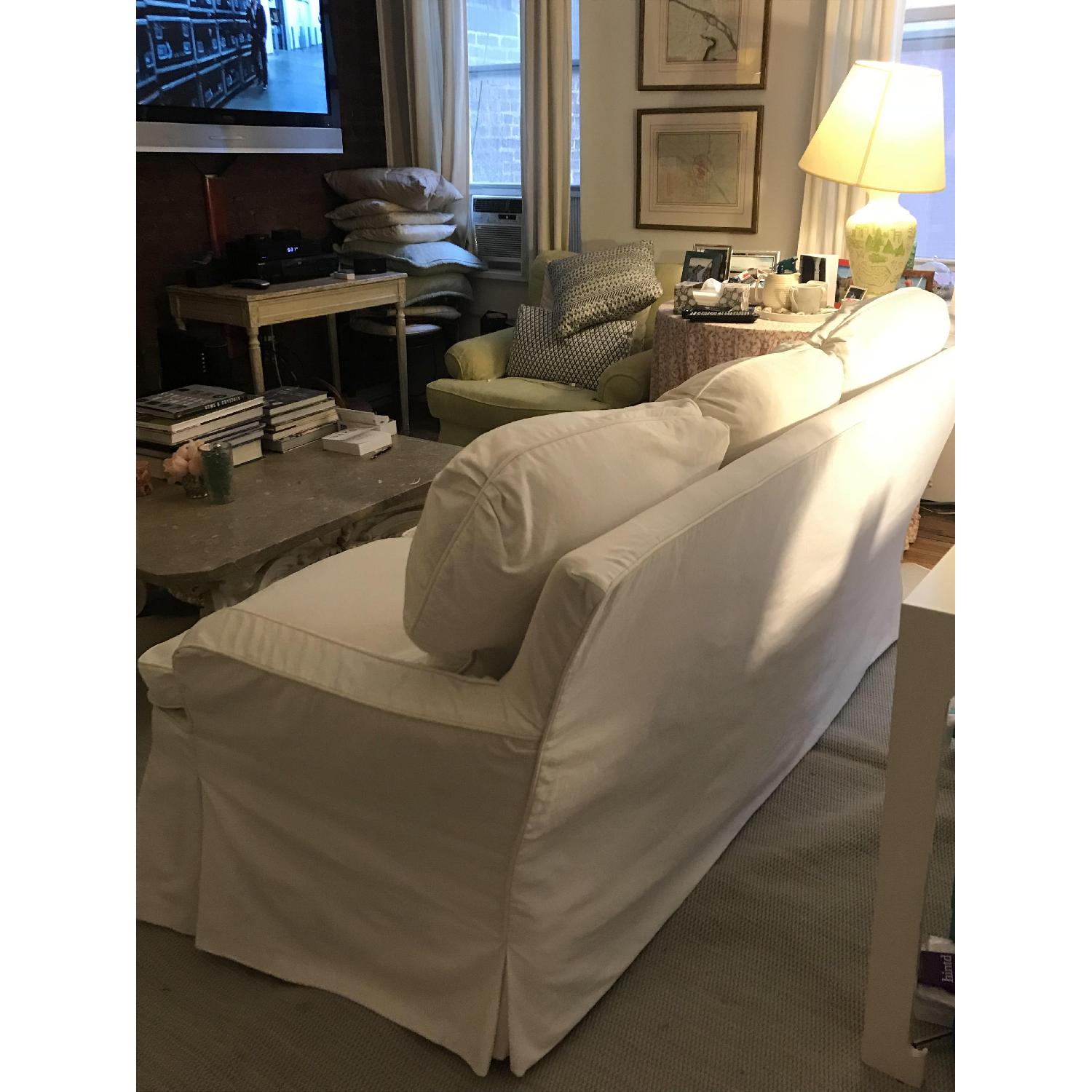 Custom 3 Seater Sofa w/ Feather Down Cushions AptDeco