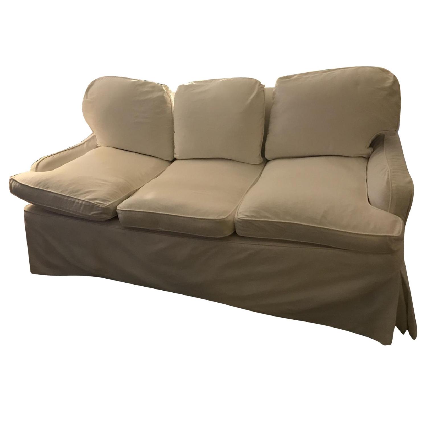 Custom 3 Seater Sofa w/ Feather Down Cushions AptDeco