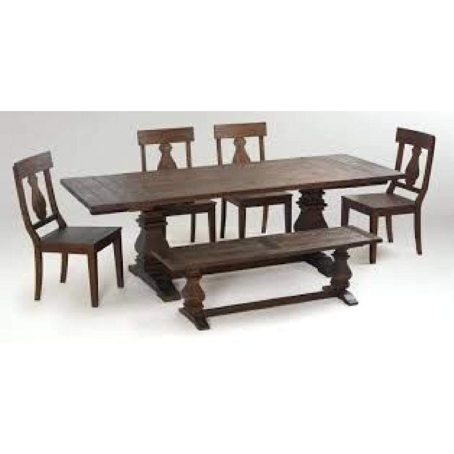 Macy's Dining Table w/ 1 Bench + 4 Chairs - image-0